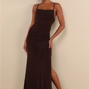 Lulu's Chocolate Brown Maxi Dress